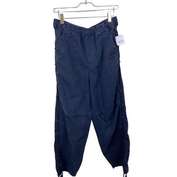 Free People Pants - Free People Black Slouch pants rope sides medium NWT